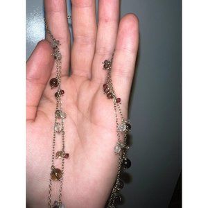 Light green and purple beaded necklace